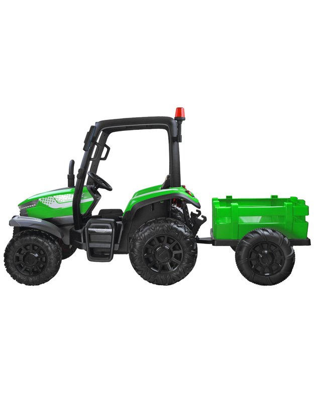 Didelis traktorius 4x4 su priekaba + nuotolinio valdymo pultas - rudas