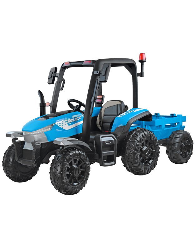 Didelis traktorius 4x4 su priekaba + nuotolinio valdymo pultas - rudas