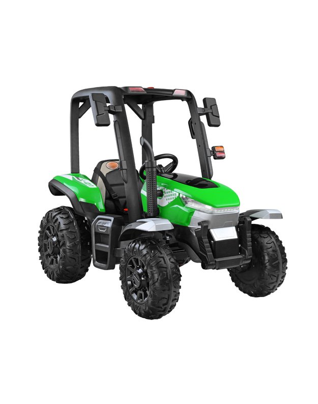 Didelis traktorius 4x4 su priekaba + nuotolinio valdymo pultas - rudas