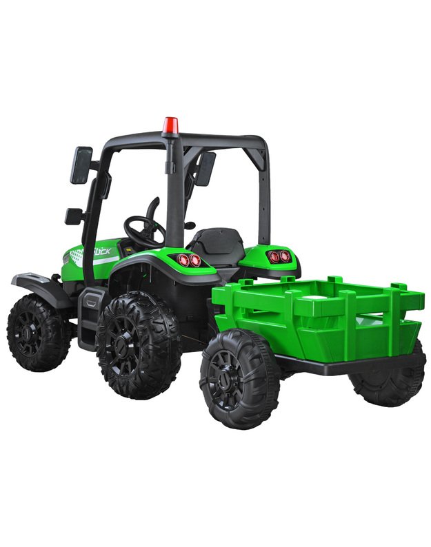 Didelis traktorius 4x4 su priekaba + nuotolinio valdymo pultas - rudas