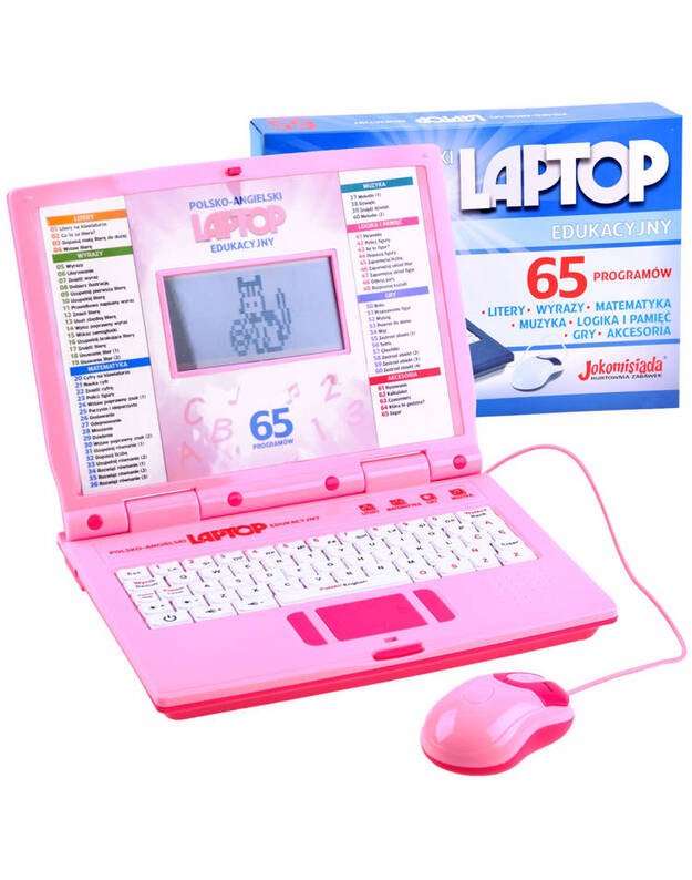 Mokomasis nešiojamasis kompiuteris lenkų-anglų 65 funkcijos - rožinė