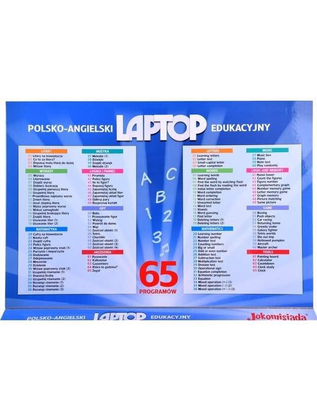 Mokomasis nešiojamasis kompiuteris lenkų-anglų 65 funkcijos - mėlynas