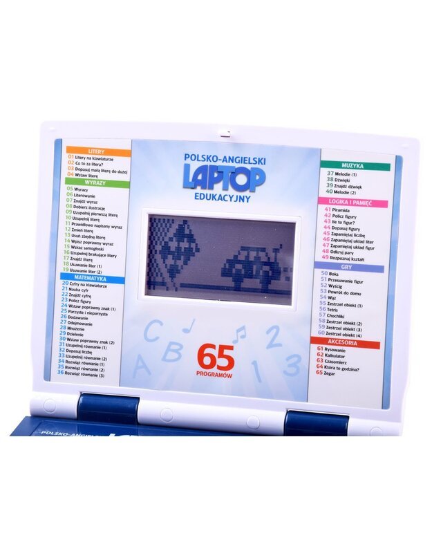 Mokomasis nešiojamasis kompiuteris lenkų-anglų 65 funkcijos - mėlynas