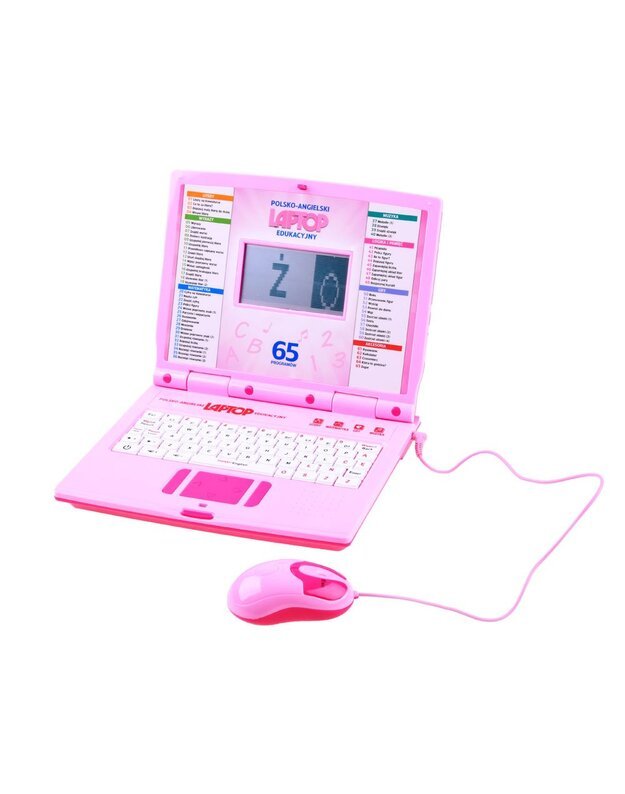 Mokomasis nešiojamasis kompiuteris lenkų-anglų 65 funkcijos - rožinė
