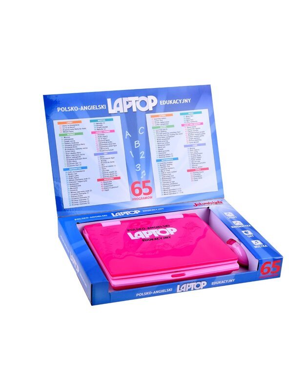Mokomasis nešiojamasis kompiuteris lenkų-anglų 65 funkcijos - rožinė