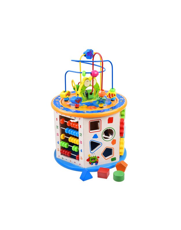 Mokomasis medinis kubas - labirintas 8in1