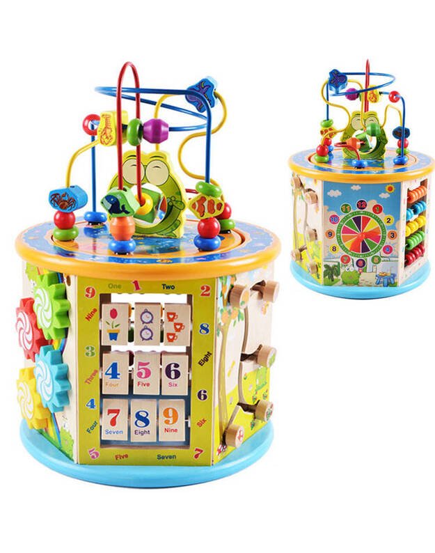 Mokomasis medinis kubas - labirintas 8in1