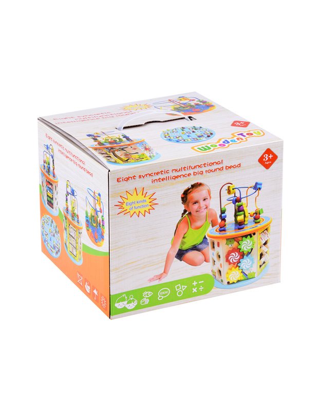 Mokomasis medinis kubas - labirintas 8in1