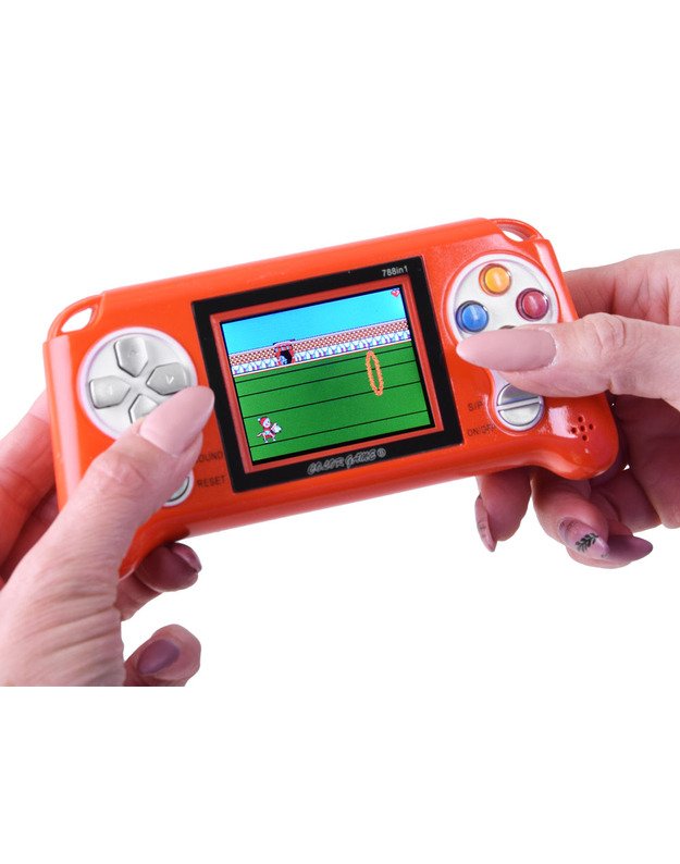 Vaikiška žaidimų konsolė su 70 žaidimų - oranžinė
