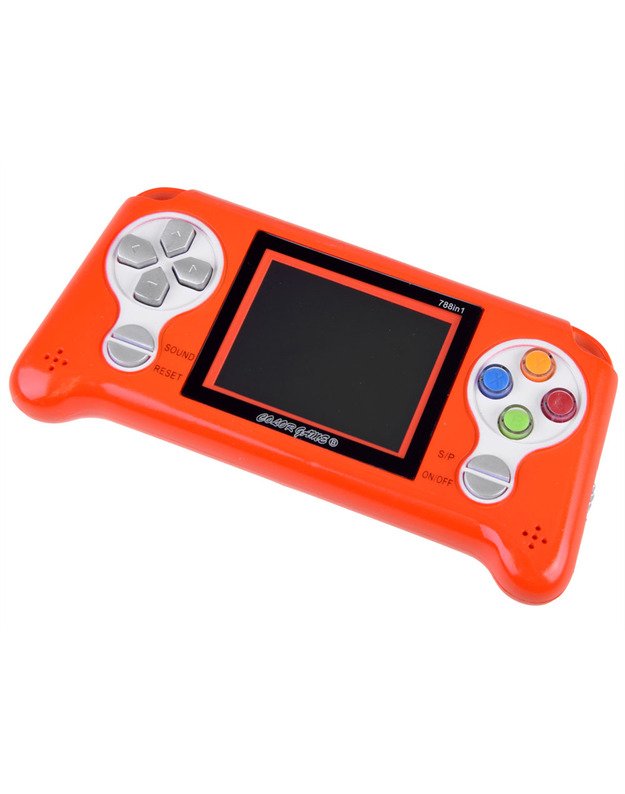Vaikiška žaidimų konsolė su 70 žaidimų - oranžinė