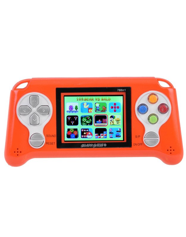 Vaikiška žaidimų konsolė su 70 žaidimų - oranžinė