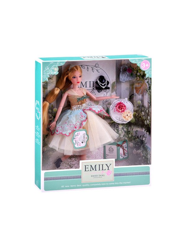 Emily lėlė su kokteiline suknele + rankinė