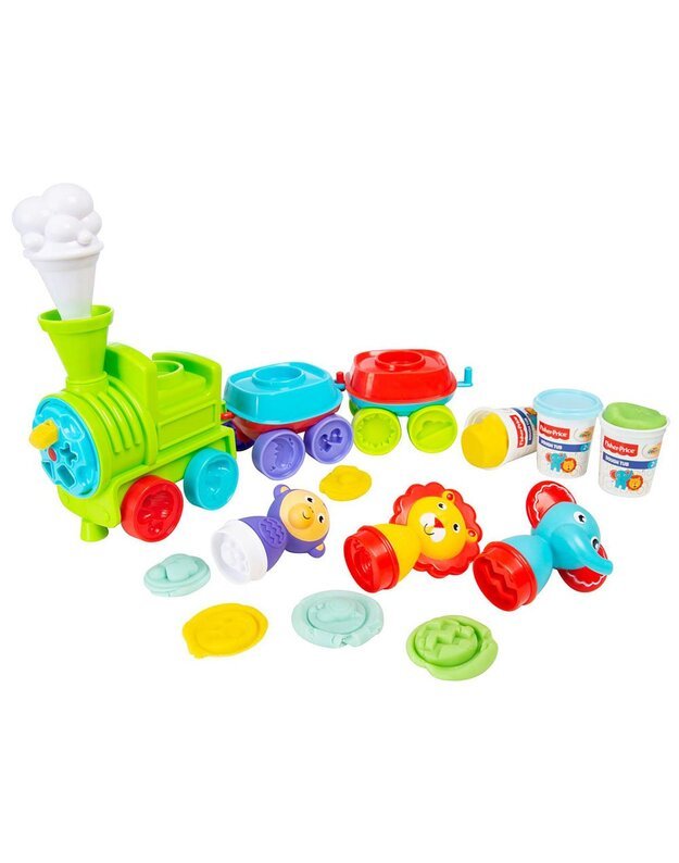 Fisher Price lokomotyvas + 3 spalvos