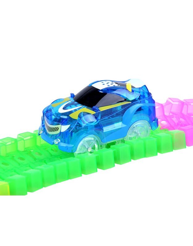 Fluorescencinė trasa su garso ir šviesos efektais 656 cm + priedai