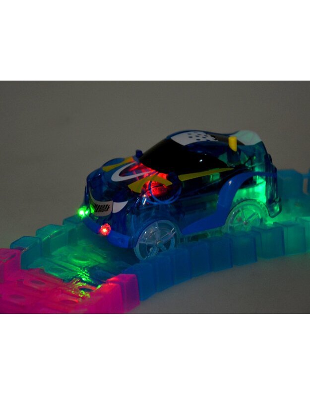 Fluorescencinė trasa su garso ir šviesos efektais 656 cm + priedai