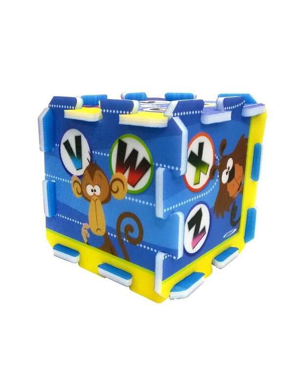 Putplasčio dėlionės kilimėlis su gyvūnais ir abėcėle