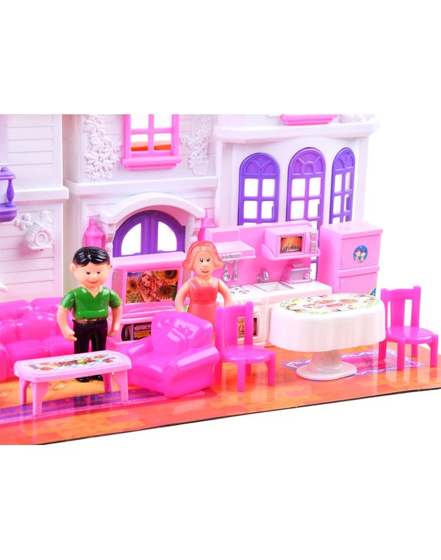 Sulankstomas šeimos namas + lėlių baldai