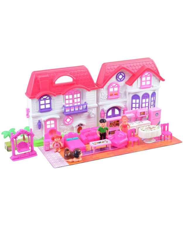 Sulankstomas šeimos namas + lėlių baldai