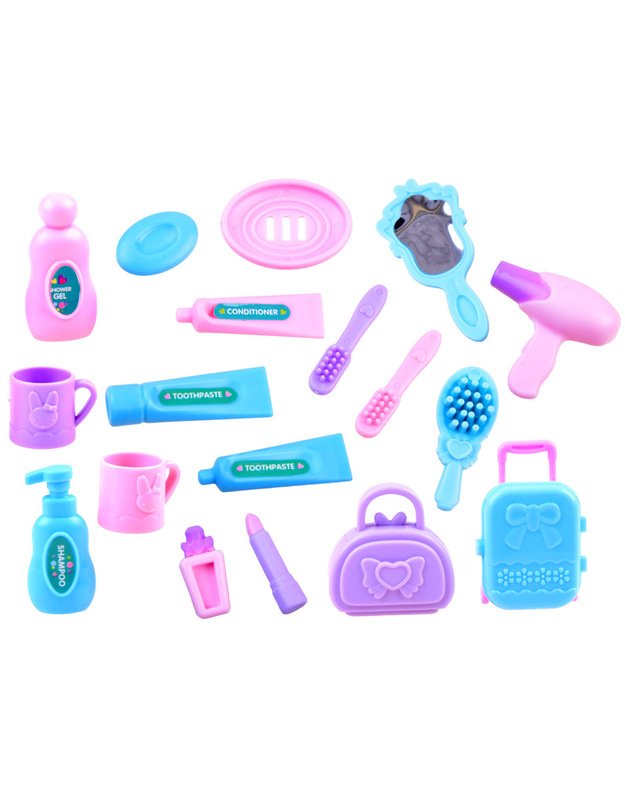 Baldai lėlių nameliui - vonios kambariui, miegamajam 