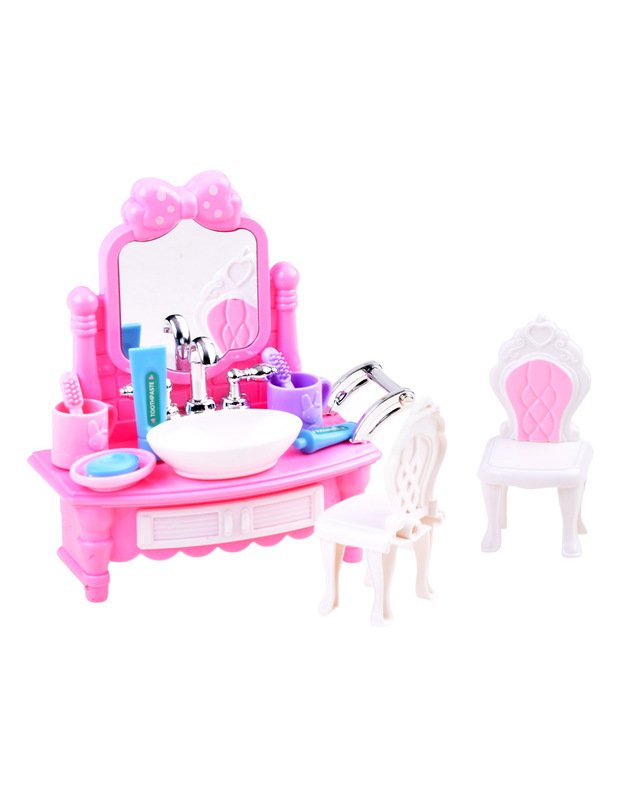 Baldai lėlių nameliui - vonios kambariui, miegamajam 