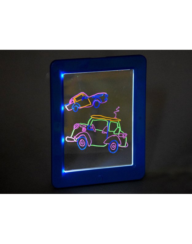 Šviečianti piešimo lenta + 3D akiniai - mėlyna