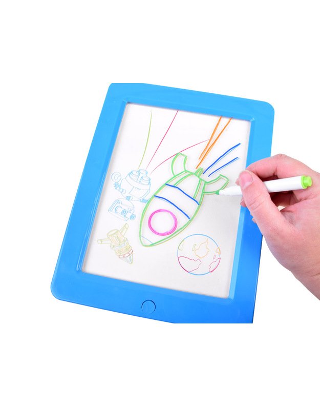 Šviečianti piešimo lenta + 3D akiniai - mėlyna