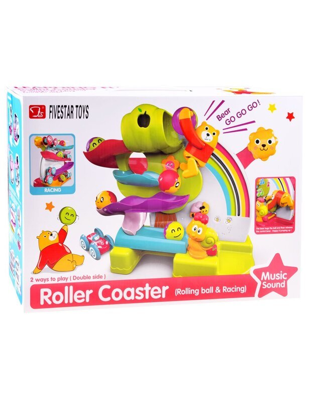 Interaktyvi kamuoliukų ir automobiliuko trasa + garso efektai