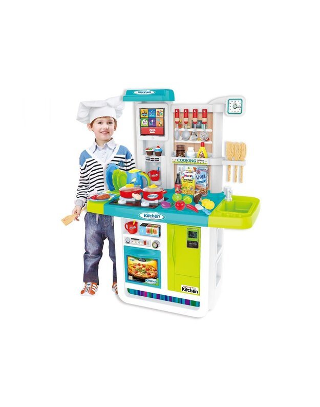Interaktyvi virtuvėlė su dideliu aksesuarų rinkiniu, bei šviesos ir garso efektais - mėlyna