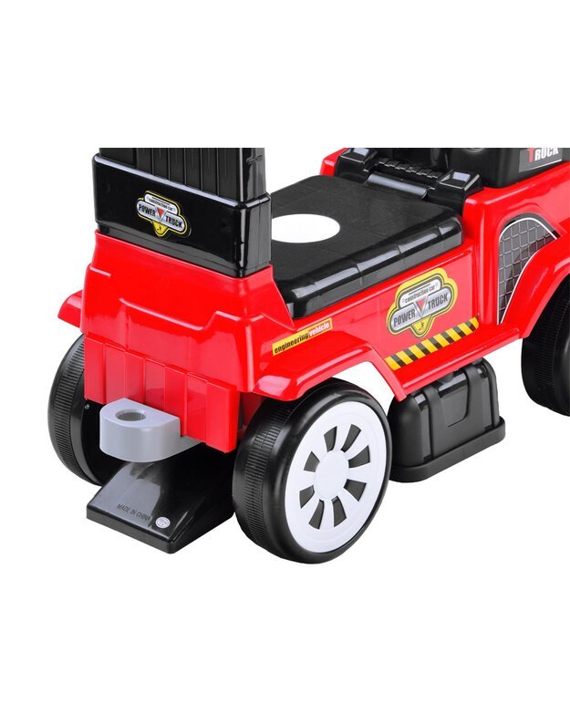 Vaikiškas paspiriamas Traktorius su priekaba - raudonas