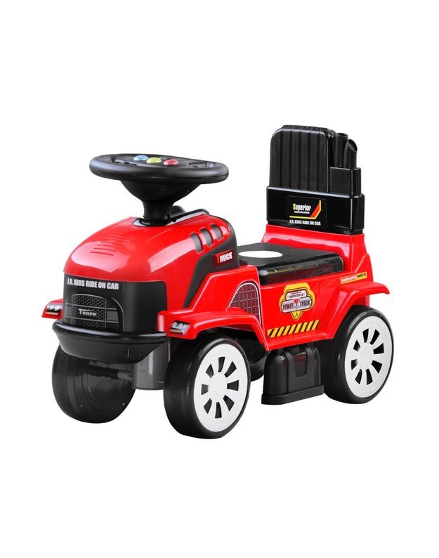 Vaikiškas paspiriamas Traktorius su priekaba - raudonas