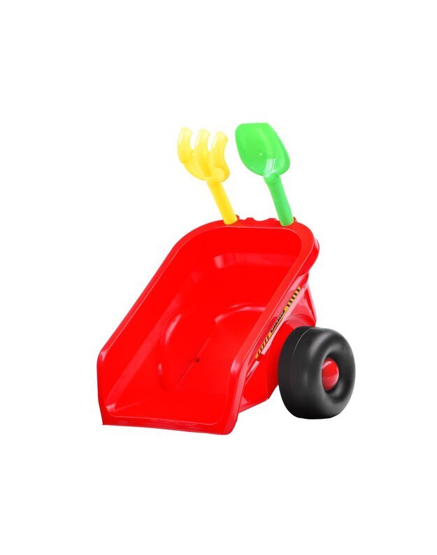 Vaikiškas paspiriamas Traktorius su priekaba - raudonas