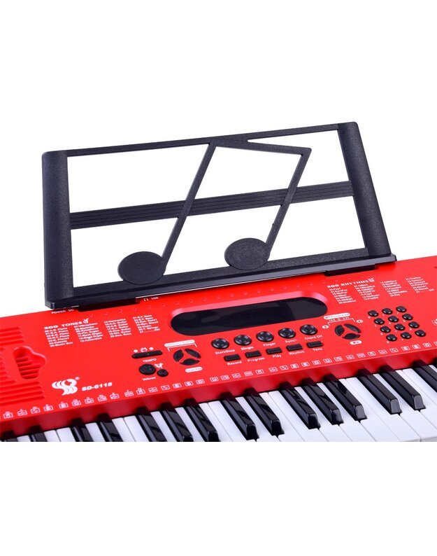 Vaikiškas sintezatorius + mikrofonas - raudonas