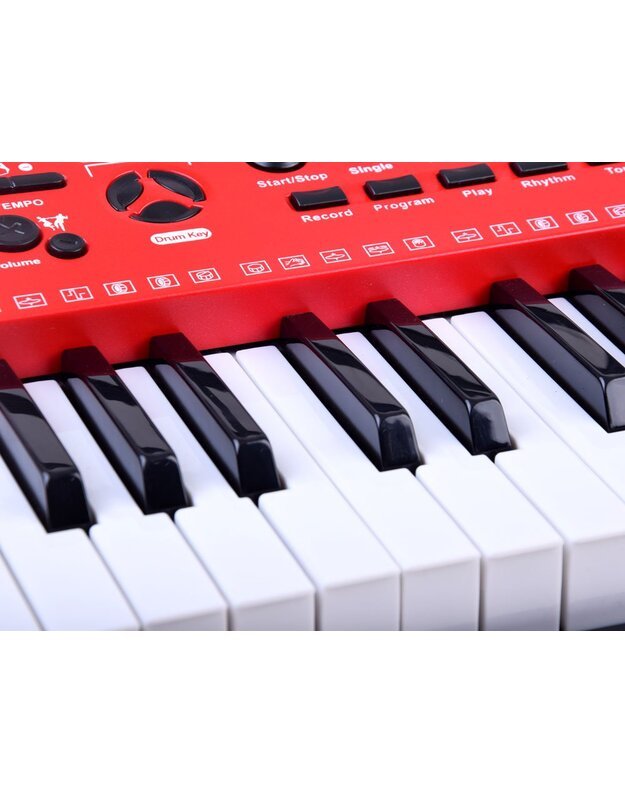 Vaikiškas sintezatorius + mikrofonas - raudonas