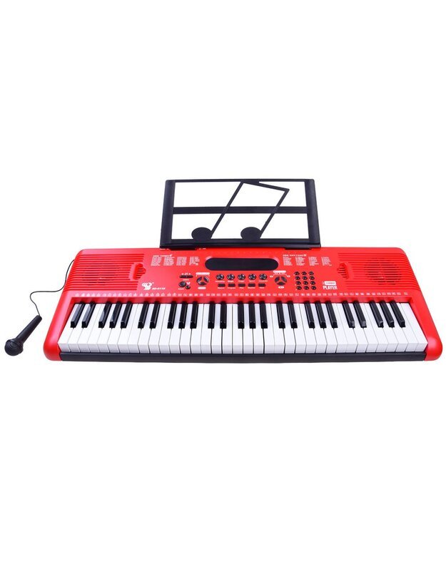 Vaikiškas sintezatorius + mikrofonas - raudonas