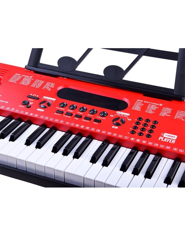 Vaikiškas sintezatorius + mikrofonas - raudonas