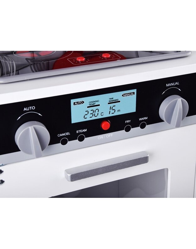 Didelė medinė virtuvė su šviesos ir  garso efektais  + priedai