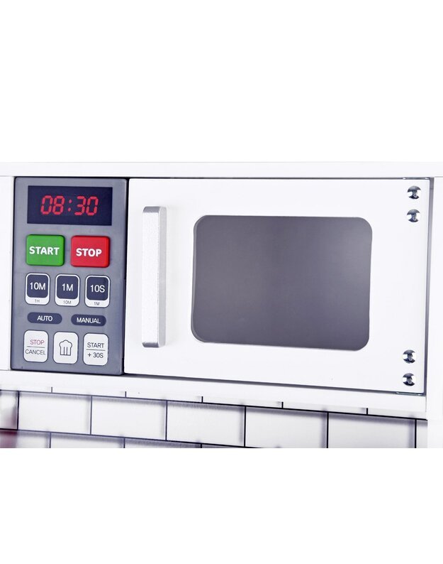 Didelė medinė virtuvė su šviesos ir  garso efektais  + priedai