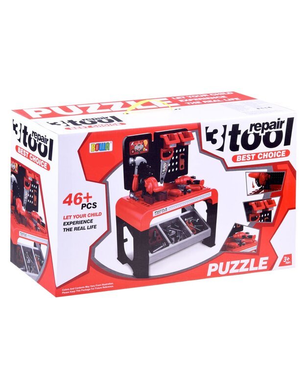 Didelės dirbtuvės su darbo stalu + įrankiai