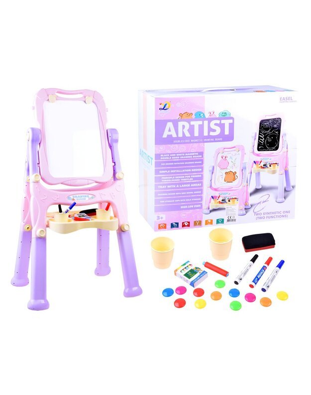 Magnetinė ir kreidinė lenta + priedai - rožinė