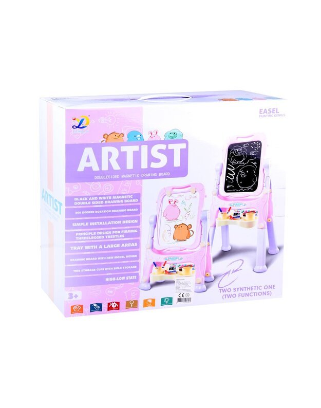 Magnetinė ir kreidinė lenta + priedai - rožinė