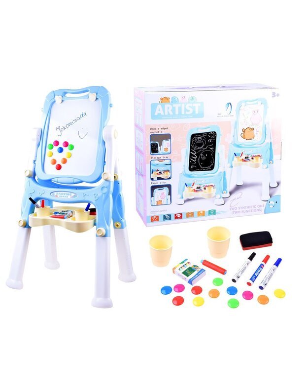 Magnetinė ir kreidinė lenta + priedai -  mėlyna