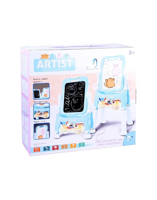 Magnetinė ir kreidinė lenta + priedai -  mėlyna