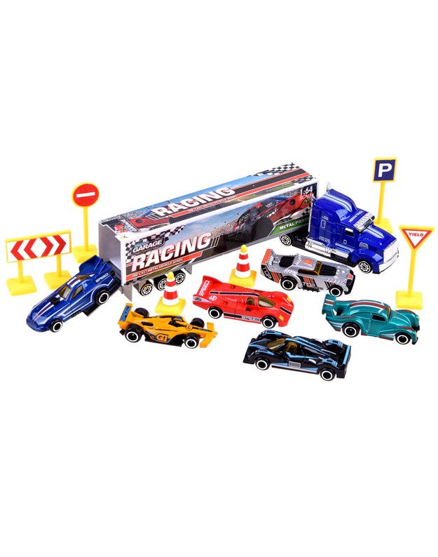 Metaliniai automobilių komplektas  + ženklai 