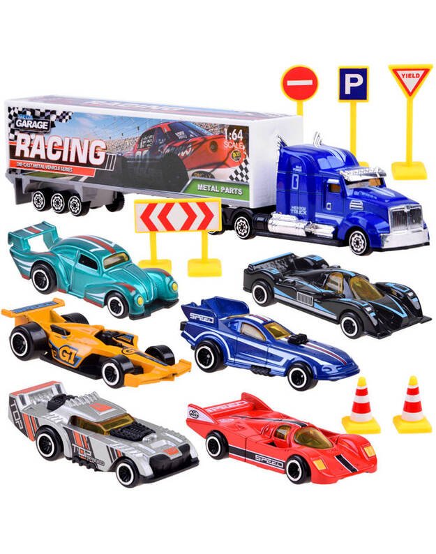 Metaliniai automobilių komplektas  + ženklai 