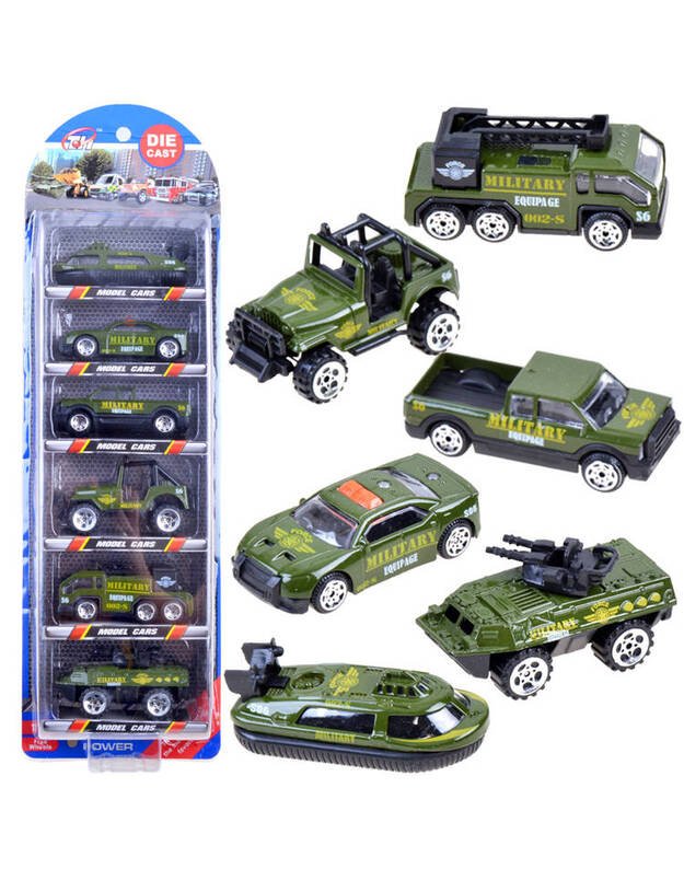 Metal cars, set WOJSKO 6 pcs, ZA3505 