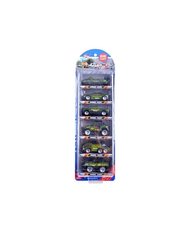 Metal cars, set WOJSKO 6 pcs, ZA3505 