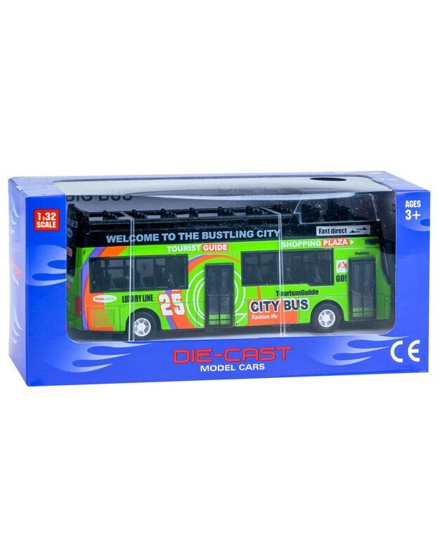 Metalinis dviaukštis autobusas - žalias