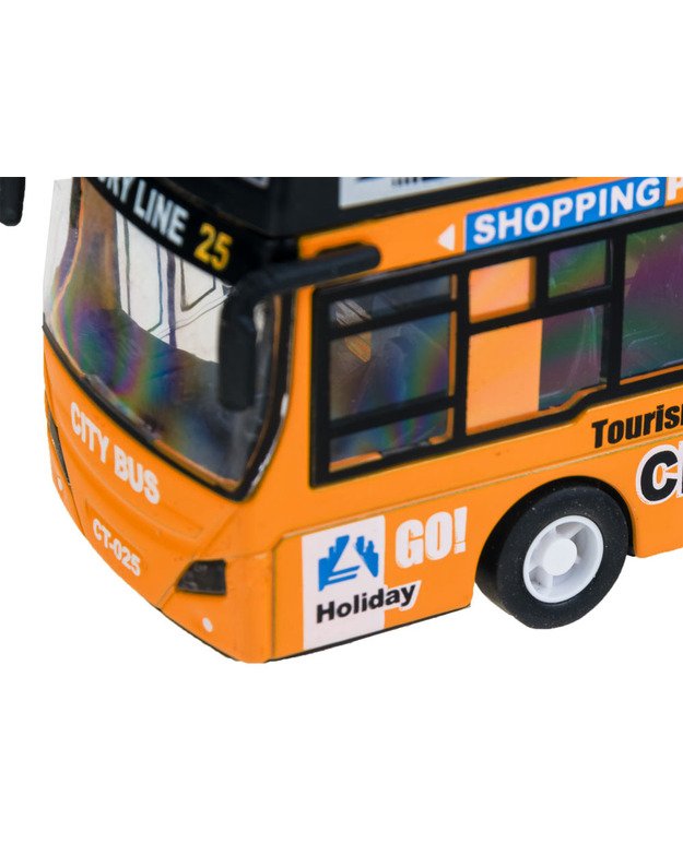 Metalinis dviaukštis autobusas - geltonas