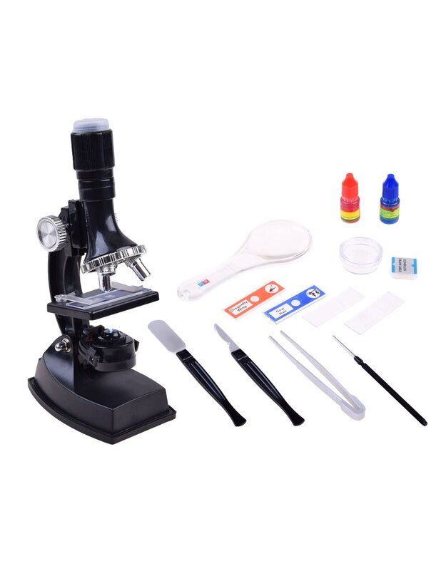  Mikroskopas + priedai jaunajam mokslininkui