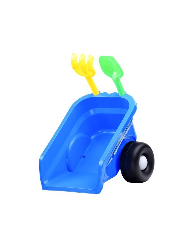 Paspiriama mašinėlė Traktorius su priekaba - mėlynas